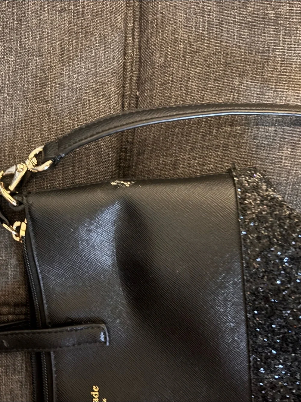 kate spade Black Glitter Accent Satchel